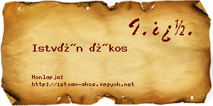 István Ákos névjegykártya